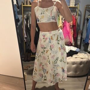 Floral Lace Skirt - Cream